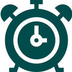 Frame (1) Alarm clock icon showing six o'clock.