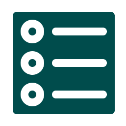 Frame Bullet list icon with three items.